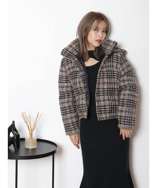 MURUA（ムルーア）の「ツイードショートエアコンダウン（ダウンジャケット/コート・レディース・その他1/ブラック・FREE）」の9枚目の写真