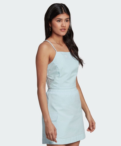 adidas（アディダス）の「アディカラー クラシックス ポプリン ホルターネックトップ / アディダスオリジナルス（レディース）（タンクトップ・レディース・ブルー・SMALL/MEDIUM/LARGE/X-LARGE/XX-LARGE/X-SMALL）」の5枚目の写真