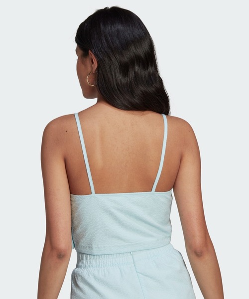 adidas（アディダス）の「アディカラー クラシックス ポプリン ホルターネックトップ / アディダスオリジナルス（レディース）（タンクトップ・レディース・ブルー・SMALL/MEDIUM/LARGE/X-LARGE/XX-LARGE/X-SMALL）」の4枚目の写真