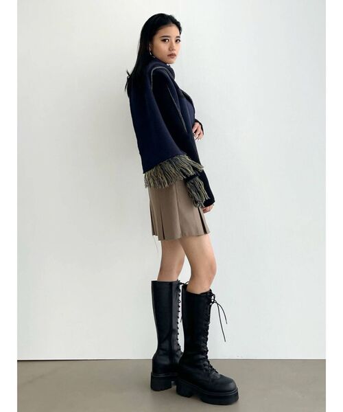 EMODA(エモダ)の「ラウンドレースアップブーツ(ブーツ・レディース・ブラック/アイボリー・SMALL/MEDIUM/LARGE)」の16枚目の写真