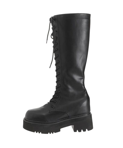 EMODA(エモダ)の「ラウンドレースアップブーツ(ブーツ・レディース・ブラック/アイボリー・SMALL/MEDIUM/LARGE)」の13枚目の写真