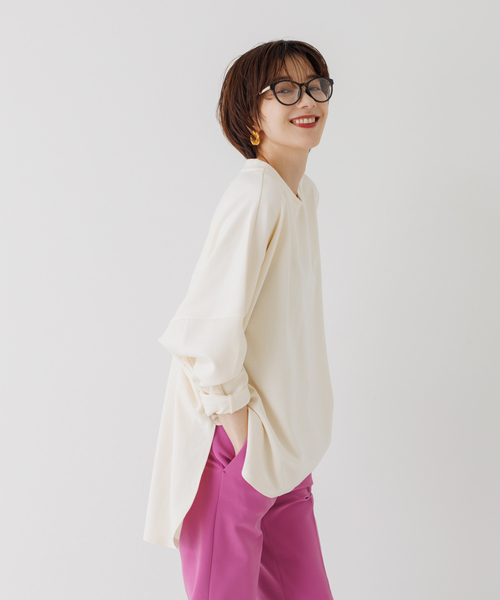 Rouge vif Anna（ルージュヴィフアンナ）の「ダンボールフォルムプルオーバー（スウェット・レディース・ホワイト/チャコールグレー/ベージュ・フリー）」の2枚目の写真