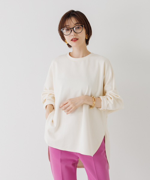 Rouge vif Anna（ルージュヴィフアンナ）の「ダンボールフォルムプルオーバー（スウェット・レディース・ホワイト/チャコールグレー/ベージュ・フリー）」の6枚目の写真