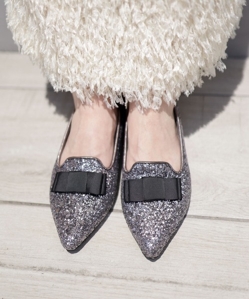 SESTO(セスト)の「ポインテッドトゥローヒールリボンローファーパンプス(パンプス・レディース・シルバー/チェック/ブラック・24.5cm/22.5cm/23.0cm/23.5cm/25.0cm/24.0cm)」の12枚目の写真