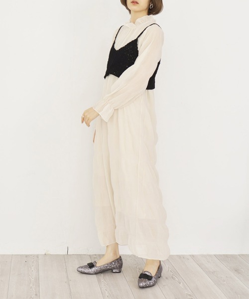 SESTO(セスト)の「ポインテッドトゥローヒールリボンローファーパンプス(パンプス・レディース・シルバー/チェック/ブラック・24.5cm/22.5cm/23.0cm/23.5cm/25.0cm/24.0cm)」の7枚目の写真