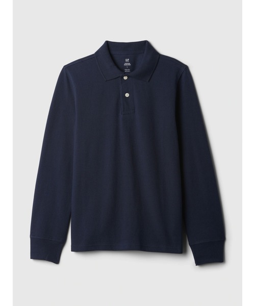 GAP（ギャップ）の「長袖ユニホーム ポロシャツ (キッズ)（ポロシャツ・キッズ・ホワイト/ブラック/グレー/インディゴブルー・160cm/150cm/130cm/110cm/120cm/140cm）」の7枚目の写真