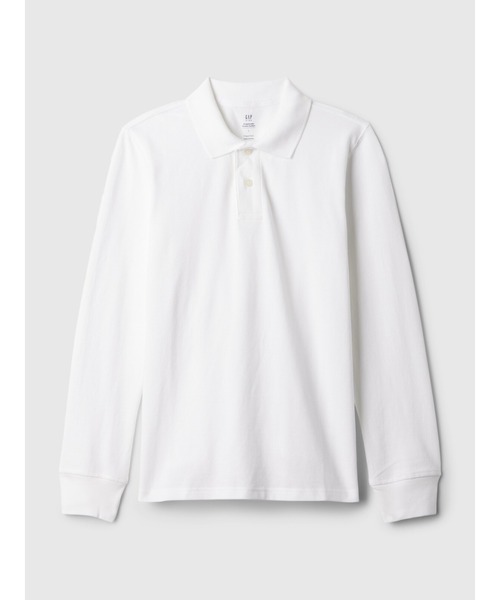 GAP（ギャップ）の「長袖ユニホーム ポロシャツ (キッズ)（ポロシャツ・キッズ・ホワイト/ブラック/グレー/インディゴブルー・160cm/150cm/130cm/110cm/120cm/140cm）」の8枚目の写真