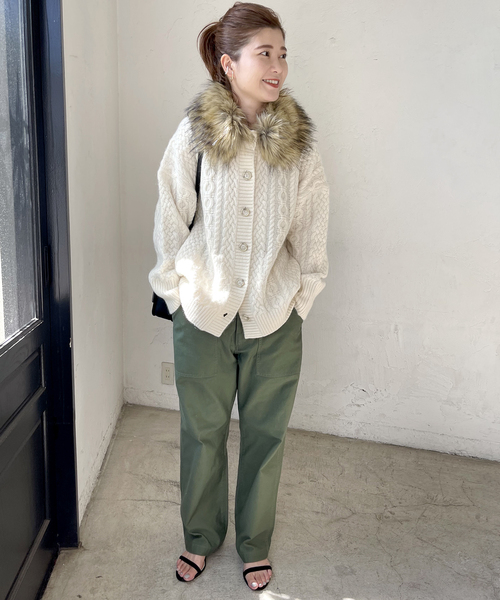 Spick & Span（スピックアンドスパン）の「ハミルトンケーブルカーディガン（カーディガン/ボレロ・レディース・グレー/アイボリー・FREE）」の12枚目の写真