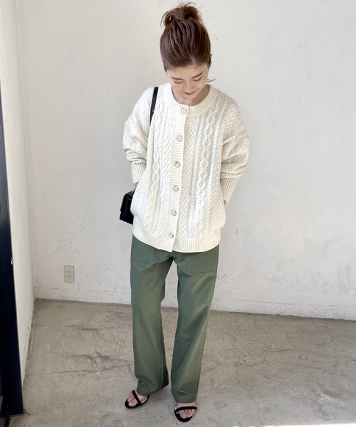 Spick & Span（スピックアンドスパン）の「ハミルトンケーブルカーディガン（カーディガン/ボレロ・レディース・グレー/アイボリー・FREE）」の20枚目の写真