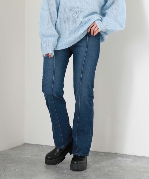 archives（アルシーヴ）の「センターシームデニム（デニムパンツ・レディース・ブルー/ブラック・SMALL/MEDIUM）」の4枚目の写真