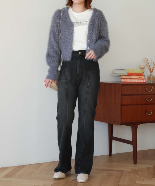 archives（アルシーヴ）の「センターシームデニム（デニムパンツ・レディース・ブルー/ブラック・SMALL/MEDIUM）」の11枚目の写真