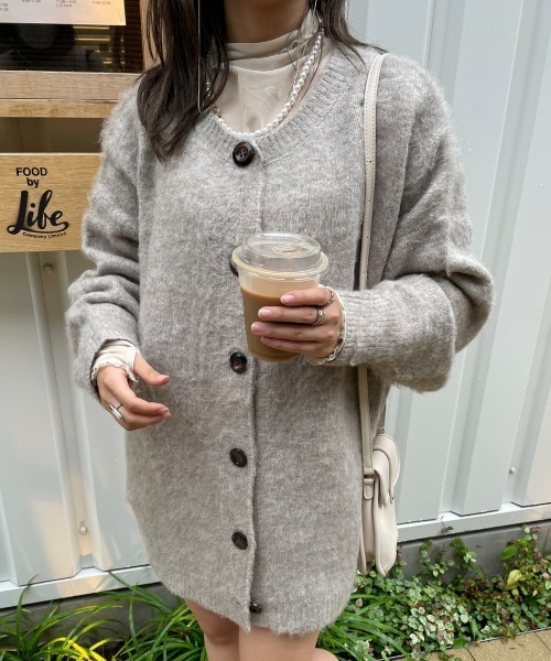 nemne store（ネンネストア）の「【低身長用サイズあり】MIXカラー起毛ロングカーディガン（カーディガン/ボレロ・レディース・グレー/ブラウン/パープル・SMALL/MEDIUM）」の19枚目の写真