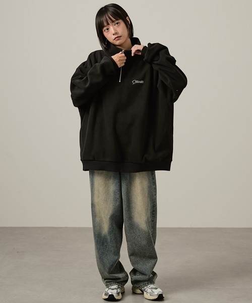 Snap club】ハーフジップフリースプルオーバー（スウェット）｜Snap