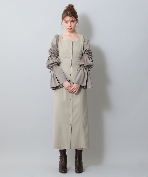DEICY(デイシー)の「リボンスリーブタイトワンピース(ワンピース・レディース・ライトグリーン/ベージュ/ピンク・0/1)」の16枚目の写真
