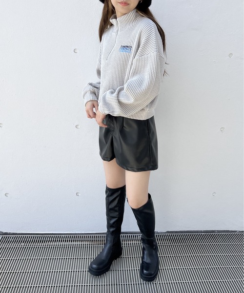 one way（ワンウェイ）の「ハーフジップリブトップス（Tシャツ/カットソー・レディース・ライトグレー/ブラック/ライトブルー/パープル・FREE）」の19枚目の写真