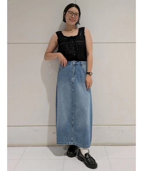 GAP(ギャップ)の「Aラインデニムマキシスカート(デニムスカート・レディース・ライトインディゴブルー・0/2/4/6/8/10/00/000)」の18枚目の写真