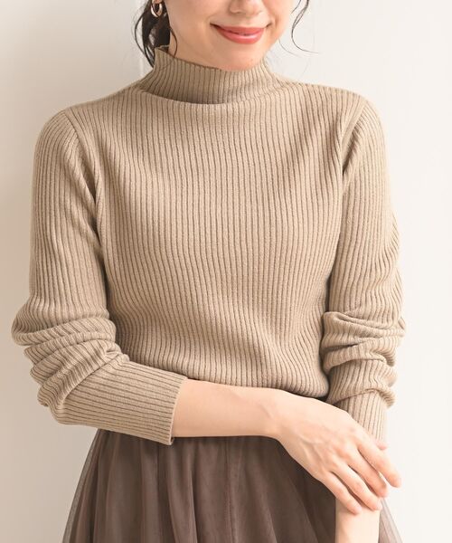 rps(アールピーエス)の「ボトルネックリブニットプルオーバー(ニット/セーター・レディース・ブラック/ベージュ/アイボリー/パープル/オフホワイト/ミント/杢グレー・L/M)」の5枚目の写真