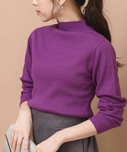 rps(アールピーエス)の「ボトルネックリブニットプルオーバー(ニット/セーター・レディース・ブラック/ベージュ/アイボリー/パープル/オフホワイト/ミント/杢グレー・L/M)」の7枚目の写真