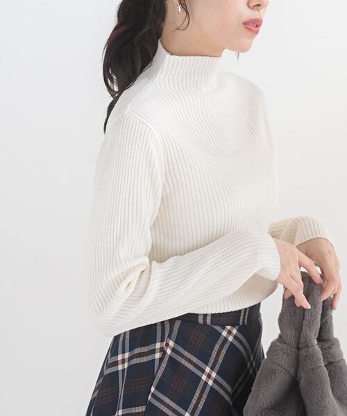 rps(アールピーエス)の「ボトルネックリブニットプルオーバー(ニット/セーター・レディース・ブラック/ベージュ/アイボリー/パープル/オフホワイト/ミント/杢グレー・L/M)」の19枚目の写真