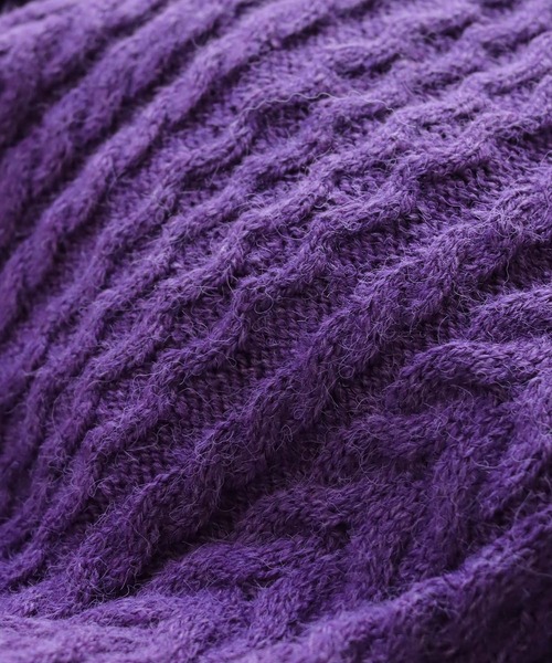 cheriella（シェリエラ）の「【cheriella】WEB限定ケープケーブルタートルネックニット（ニット/セーター・レディース・アイボリー/ブラック/グレイッシュベージュ/パープル・M）」の5枚目の写真