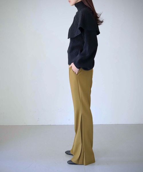 cheriella（シェリエラ）の「【cheriella】WEB限定ケープケーブルタートルネックニット（ニット/セーター・レディース・アイボリー/ブラック/グレイッシュベージュ/パープル・M）」の20枚目の写真