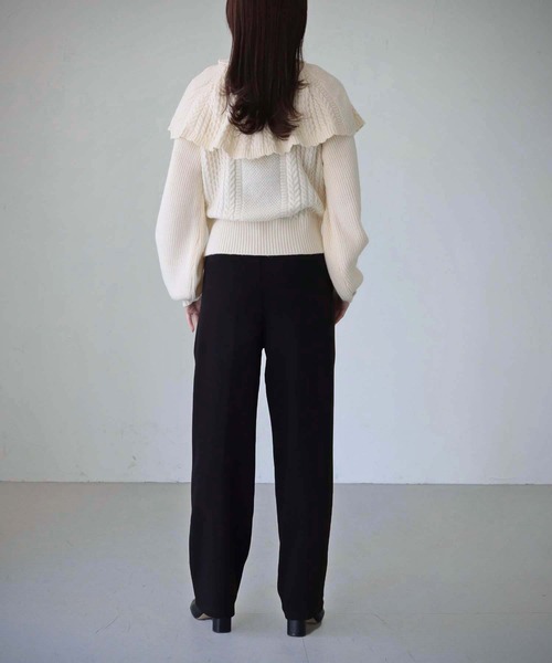 cheriella（シェリエラ）の「【cheriella】WEB限定ケープケーブルタートルネックニット（ニット/セーター・レディース・アイボリー/ブラック/グレイッシュベージュ/パープル・M）」の13枚目の写真