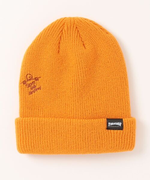 THRASHER（スラッシャー）の「3WAY ACRYLIC KIDS BEANIE/THRASHER スラッシャー キッズ ビーニー ニット帽 ベージュ 刺繍 ストリート スケート（ニットキャップ/ビーニー・キッズ・オレンジ/ベージュ/ブラック・FREE）」の3枚目の写真