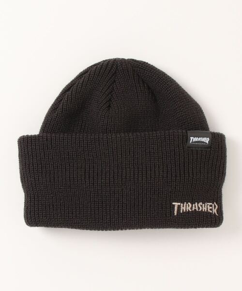 THRASHER（スラッシャー）の「3WAY ACRYLIC KIDS BEANIE/THRASHER スラッシャー キッズ ビーニー ニット帽 ベージュ 刺繍 ストリート スケート（ニットキャップ/ビーニー・キッズ・オレンジ/ベージュ/ブラック・FREE）」の5枚目の写真