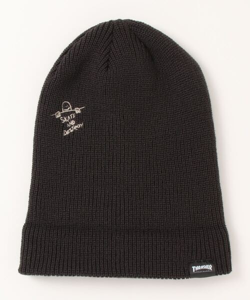 THRASHER（スラッシャー）の「3WAY ACRYLIC KIDS BEANIE/THRASHER スラッシャー キッズ ビーニー ニット帽 ベージュ 刺繍 ストリート スケート（ニットキャップ/ビーニー・キッズ・オレンジ/ベージュ/ブラック・FREE）」の6枚目の写真