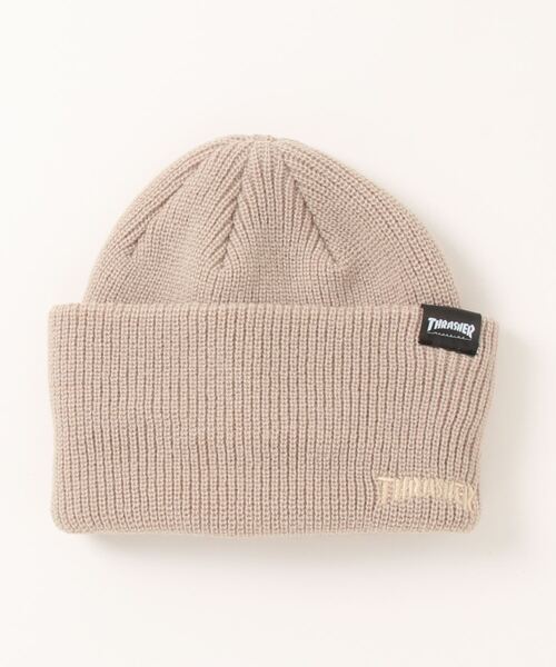 THRASHER（スラッシャー）の「3WAY ACRYLIC KIDS BEANIE/THRASHER スラッシャー キッズ ビーニー ニット帽 ベージュ 刺繍 ストリート スケート（ニットキャップ/ビーニー・キッズ・オレンジ/ベージュ/ブラック・FREE）」の7枚目の写真