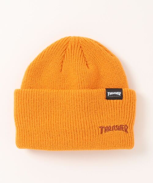 THRASHER（スラッシャー）の「3WAY ACRYLIC KIDS BEANIE/THRASHER スラッシャー キッズ ビーニー ニット帽 ベージュ 刺繍 ストリート スケート（ニットキャップ/ビーニー・キッズ・オレンジ/ベージュ/ブラック・FREE）」の8枚目の写真