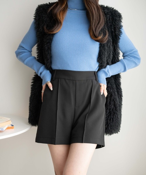 WEGO(ウィゴー)の「WEGO/ピンタックショートパンツ(スラックス・レディース・ブラック・FREE)」の6枚目の写真