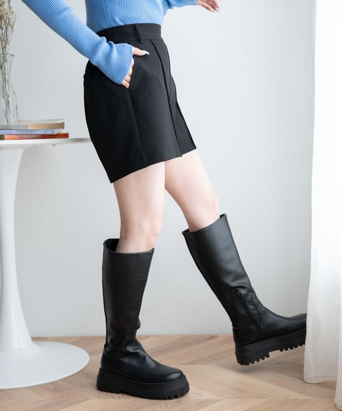 WEGO(ウィゴー)の「WEGO/ピンタックショートパンツ(スラックス・レディース・ブラック・FREE)」の8枚目の写真