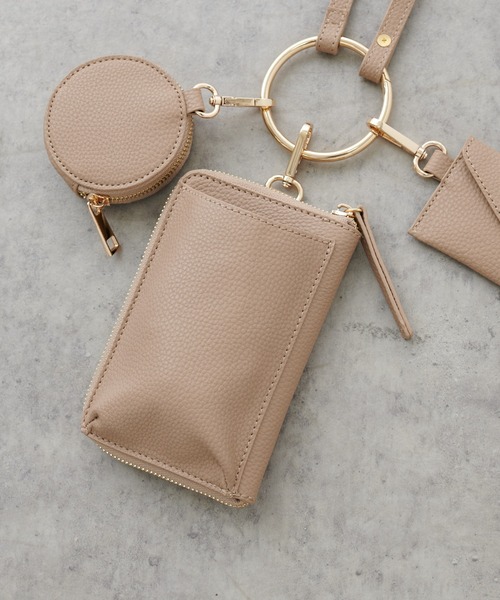 PUAL CE CIN(ピュアルセシン)の「3連ショルダーバッグ/スマホショルダー/マルチウェイバッグ(ショルダーバッグ・レディース・ブラック/ベージュ/グリーン系/ターコイズブルー/グレイッシュベージュ・ONE SIZE)」の9枚目の写真