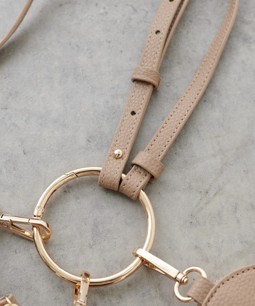 PUAL CE CIN(ピュアルセシン)の「3連ショルダーバッグ/スマホショルダー/マルチウェイバッグ(ショルダーバッグ・レディース・ブラック/ベージュ/グリーン系/ターコイズブルー/グレイッシュベージュ・ONE SIZE)」の11枚目の写真