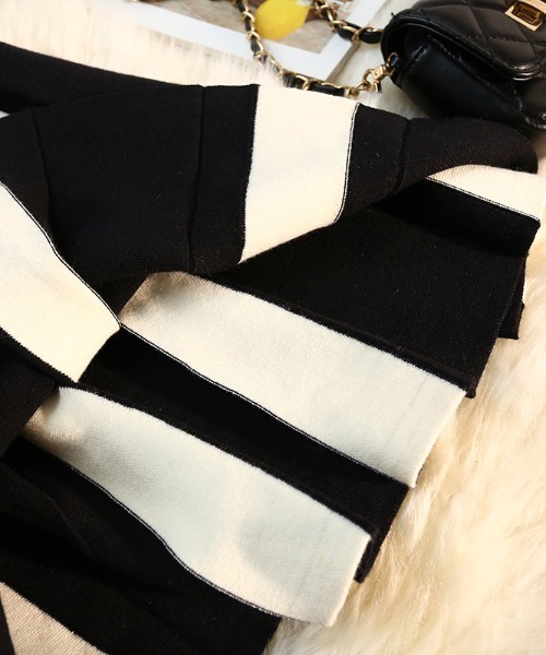 DIAVEL（ディアベル）の「バイカラーストライプニットスカート（スカート・レディース・グリーン/ホワイト・M）」の18枚目の写真