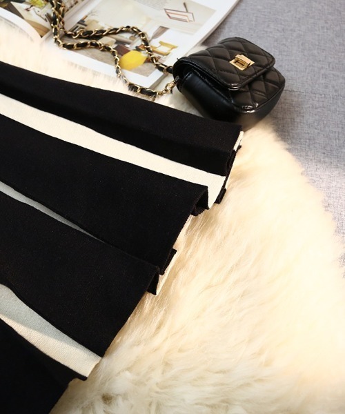 DIAVEL（ディアベル）の「バイカラーストライプニットスカート（スカート・レディース・グリーン/ホワイト・M）」の5枚目の写真