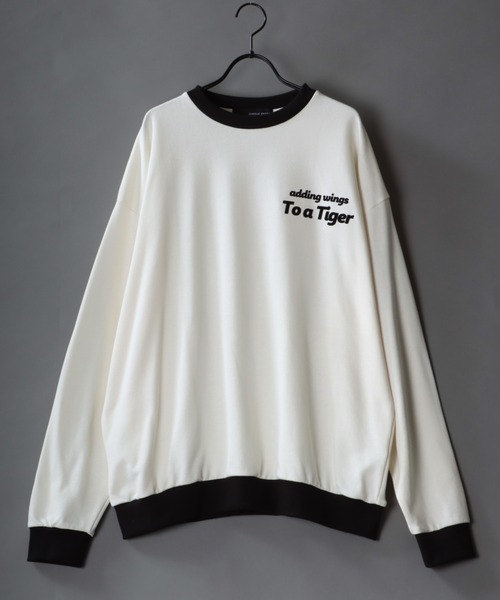 SITRY（シトリー）の「oversize tiger back print ringer sweat shirt/オーバーサイズ タイガーバックプリント　リンガー スウェット シャツ/トレーナー（スウェット・メンズ・ブラック/ホワイト系その他/ホワイト・M/L）」の15枚目の写真