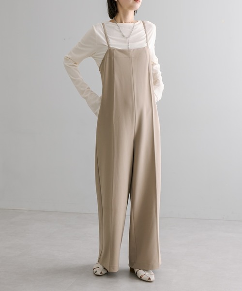 mystic（ミスティック）の「【2サイズ展開】キャミサロペット（サロペット/オーバーオール・レディース・ベージュ/ブラック・2/1）」の14枚目の写真