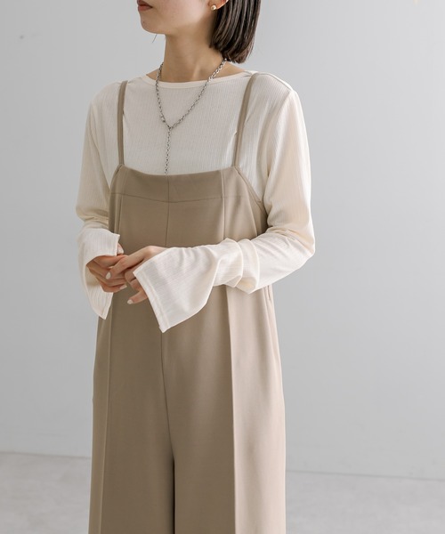 mystic（ミスティック）の「【2サイズ展開】キャミサロペット（サロペット/オーバーオール・レディース・ベージュ/ブラック・2/1）」の15枚目の写真