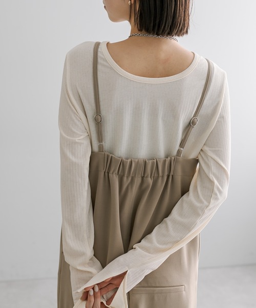 mystic（ミスティック）の「【2サイズ展開】キャミサロペット（サロペット/オーバーオール・レディース・ベージュ/ブラック・2/1）」の18枚目の写真