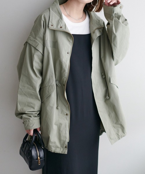 DISCOAT(ディスコート)の「【2WAY】モッズコート(モッズコート・レディース・オフホワイト/カーキ・FREE)」の11枚目の写真