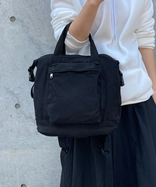 SETUP7（セットアップセブン）の「【SETUP7】キャンバス2WAYバッグパック ハンドバッグ KNF（バックパック/リュック・レディース・レッド/グリーン/ベージュ/ブラック・FREE）」の7枚目の写真