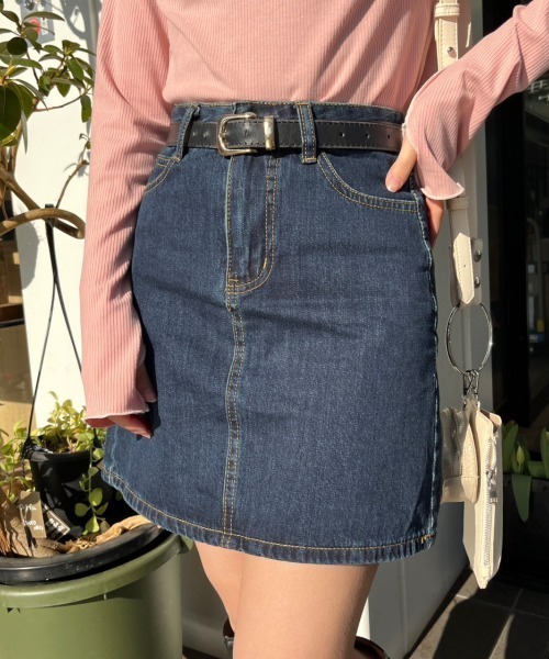 nemne store（ネンネストア）の「【低身長用サイズあり】台形デニムミニスカート（スカート・レディース・インディゴブルー・SMALL/MEDIUM/LARGE）」の9枚目の写真