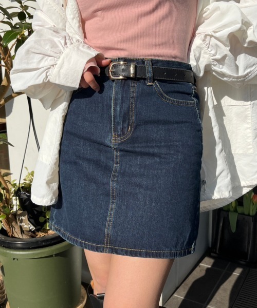 nemne store（ネンネストア）の「【低身長用サイズあり】台形デニムミニスカート（スカート・レディース・インディゴブルー・SMALL/MEDIUM/LARGE）」の7枚目の写真