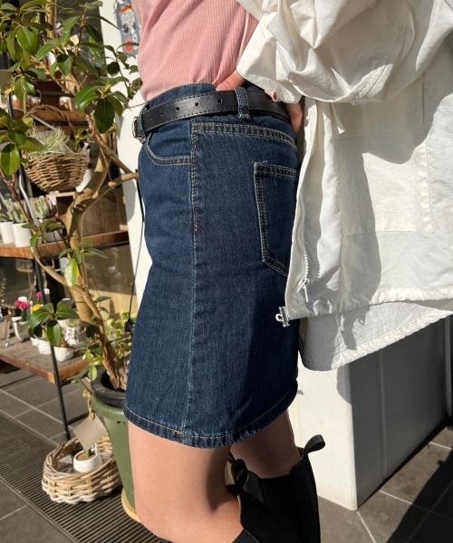 nemne store（ネンネストア）の「【低身長用サイズあり】台形デニムミニスカート（スカート・レディース・インディゴブルー・SMALL/MEDIUM/LARGE）」の13枚目の写真