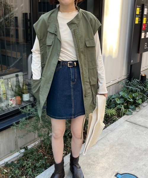 nemne store（ネンネストア）の「【低身長用サイズあり】台形デニムミニスカート（スカート・レディース・インディゴブルー・SMALL/MEDIUM/LARGE）」の5枚目の写真