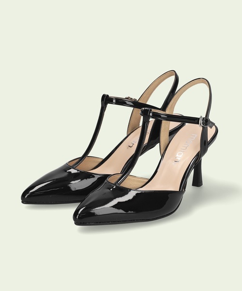Tストラップ バックバンドパンプス (7.0cmヒール)