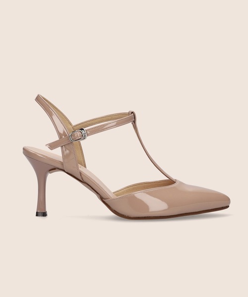 Tストラップ バックバンドパンプス (7.0cmヒール)