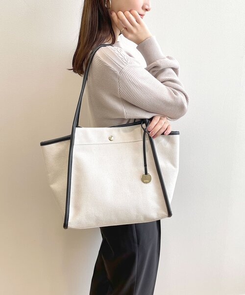 index（インデックス）の「◆キャンバストートバッグ（トートバッグ・レディース・ベージュ/ブラック・00）」の14枚目の写真